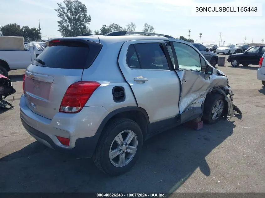 2020 Chevrolet Trax 1Lt VIN: 3GNCJLSB0LL165443 Lot: 40526243