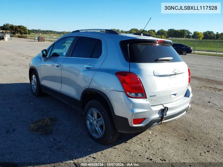 2020 Chevrolet Trax Fwd Lt VIN: 3GNCJLSBXLL117528 Lot: 40526324