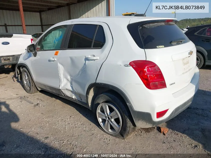 2020 Chevrolet Trax Ls VIN: KL7CJKSB4LB073849 Lot: 40531249