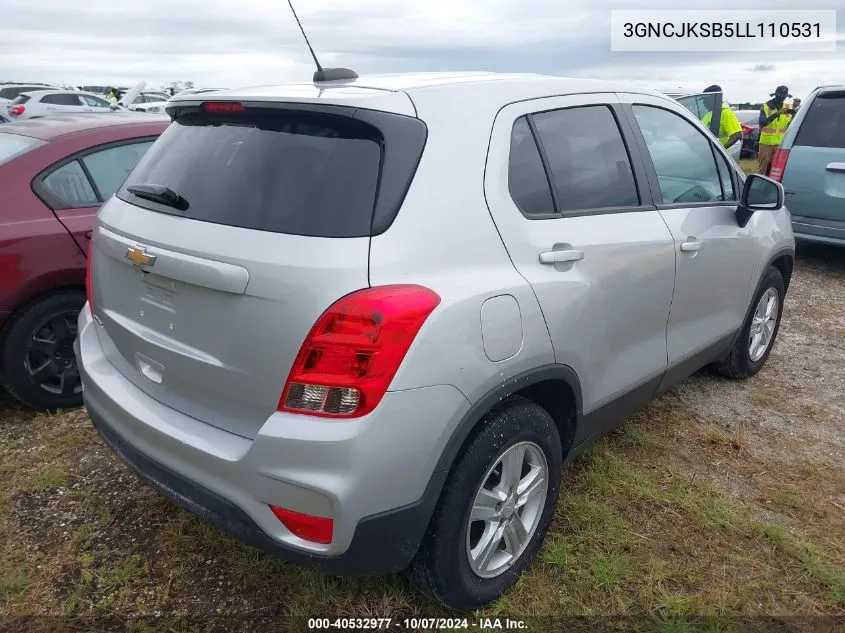 2020 Chevrolet Trax Fwd Ls VIN: 3GNCJKSB5LL110531 Lot: 40532977