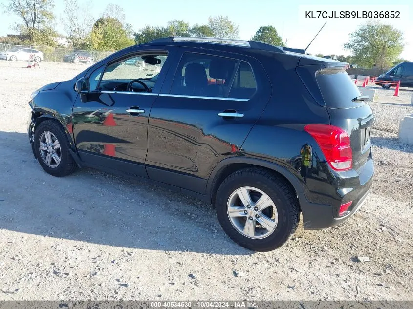 2020 Chevrolet Trax Fwd Lt VIN: KL7CJLSB9LB036852 Lot: 40534530