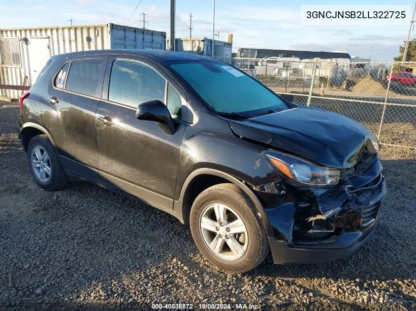 3GNCJNSB2LL322725 2020 Chevrolet Trax Ls