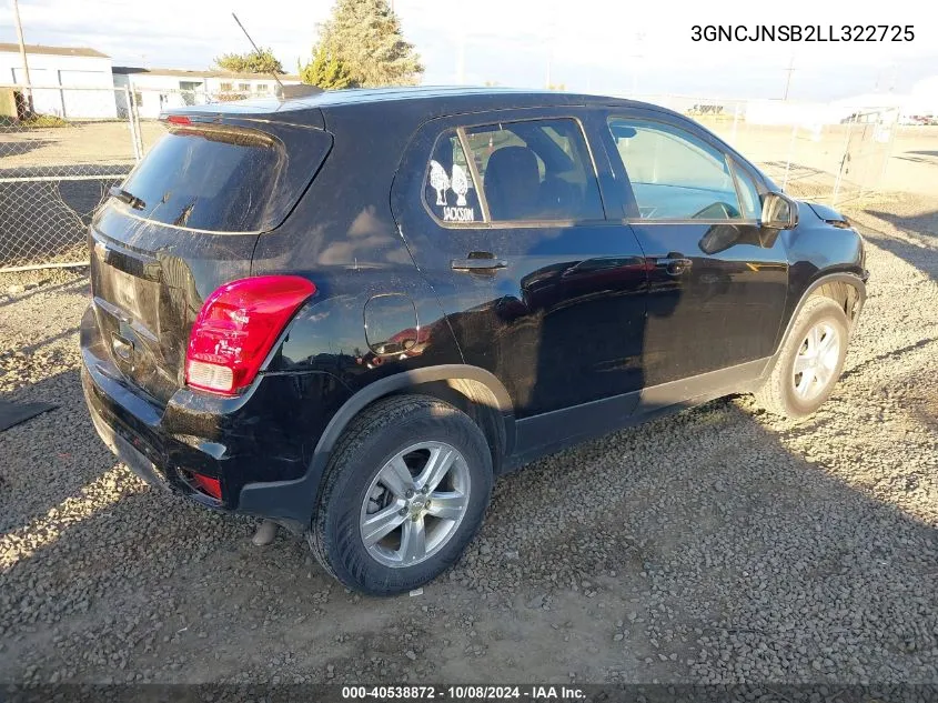 3GNCJNSB2LL322725 2020 Chevrolet Trax Ls