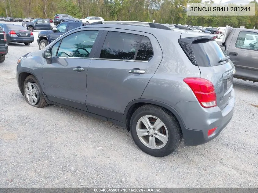 2020 Chevrolet Trax Fwd Lt VIN: 3GNCJLSB4LL281244 Lot: 40545961