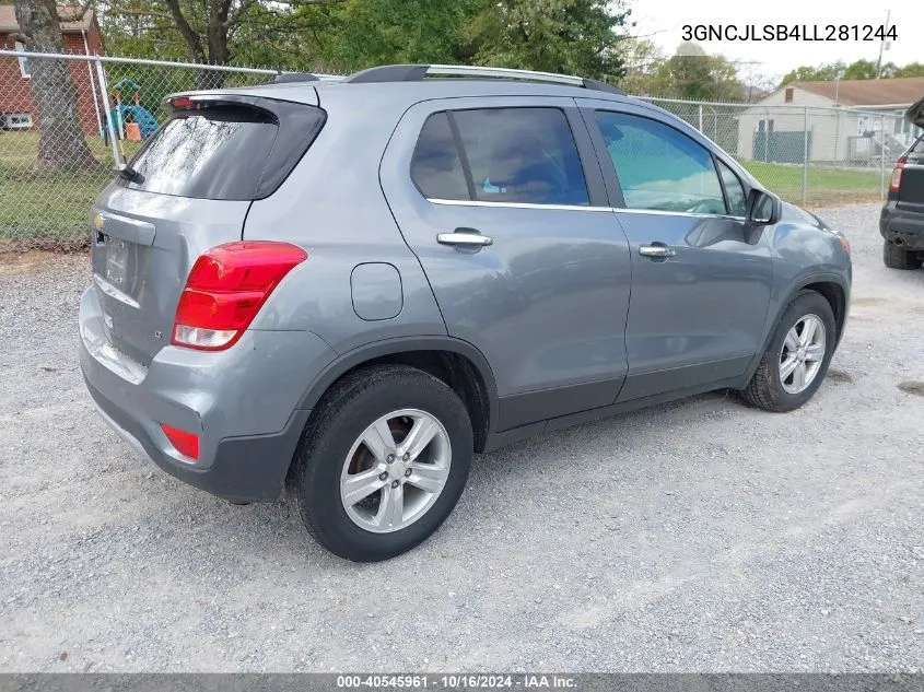 2020 Chevrolet Trax Fwd Lt VIN: 3GNCJLSB4LL281244 Lot: 40545961