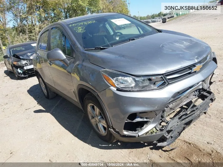 2020 Chevrolet Trax Fwd Ls VIN: 3GNCJKSB8LL150652 Lot: 40548704