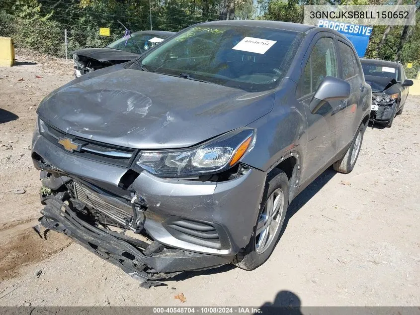 2020 Chevrolet Trax Fwd Ls VIN: 3GNCJKSB8LL150652 Lot: 40548704