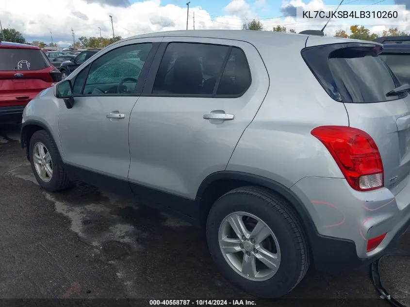 2020 Chevrolet Trax Ls VIN: KL7CJKSB4LB310260 Lot: 40558787