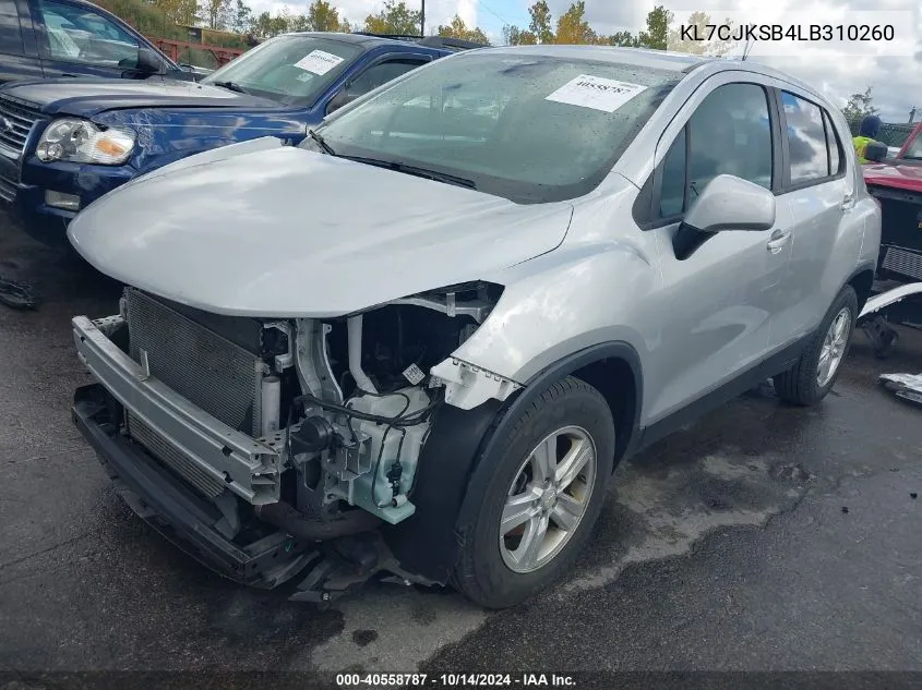 2020 Chevrolet Trax Ls VIN: KL7CJKSB4LB310260 Lot: 40558787