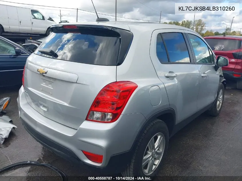 2020 Chevrolet Trax Ls VIN: KL7CJKSB4LB310260 Lot: 40558787