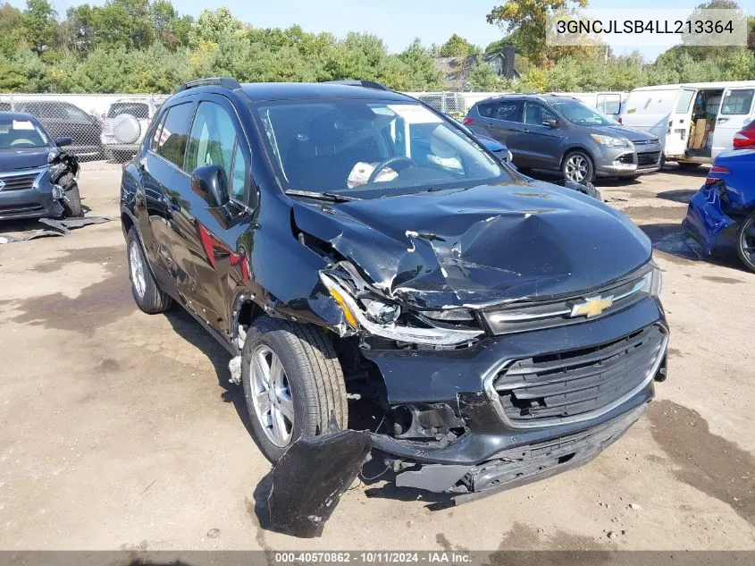 2020 Chevrolet Trax Fwd Lt VIN: 3GNCJLSB4LL213364 Lot: 40570862