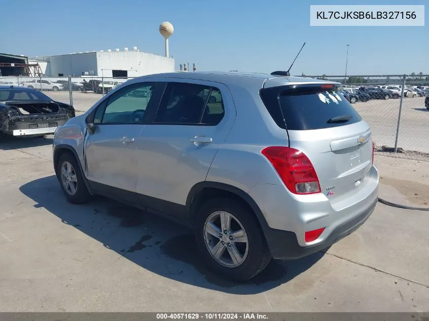 2020 Chevrolet Trax Fwd Ls VIN: KL7CJKSB6LB327156 Lot: 40571629