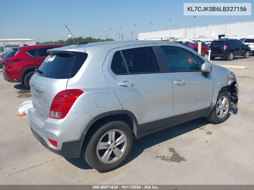 2020 Chevrolet Trax Fwd Ls VIN: KL7CJKSB6LB327156 Lot: 40571629