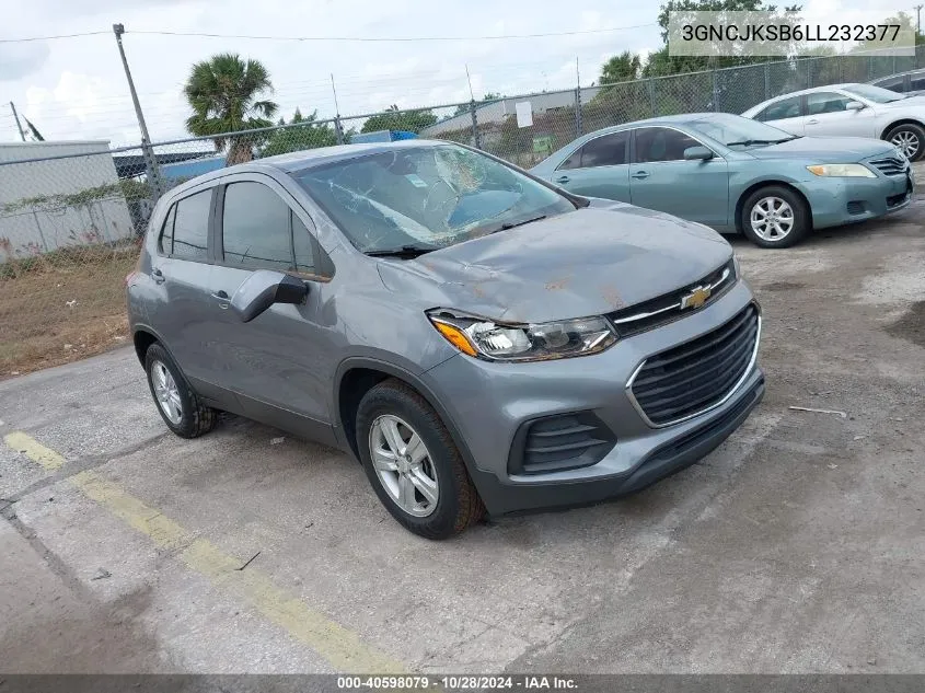 2020 Chevrolet Trax Fwd Ls VIN: 3GNCJKSB6LL232377 Lot: 40598079