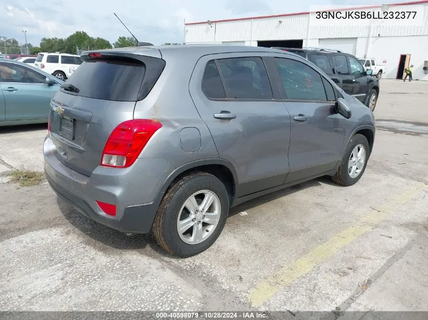 2020 Chevrolet Trax Fwd Ls VIN: 3GNCJKSB6LL232377 Lot: 40598079