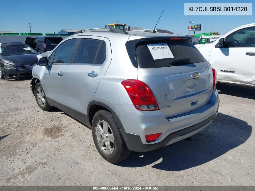 2020 Chevrolet Trax Fwd Lt VIN: KL7CJLSB5LB014220 Lot: 40606664