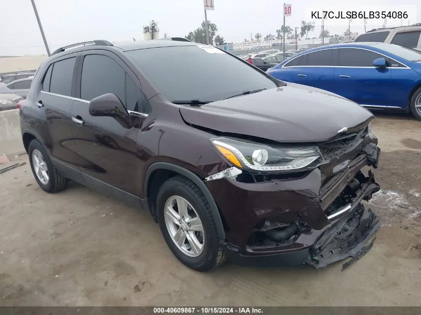 2020 Chevrolet Trax Fwd Lt VIN: KL7CJLSB6LB354086 Lot: 40609867