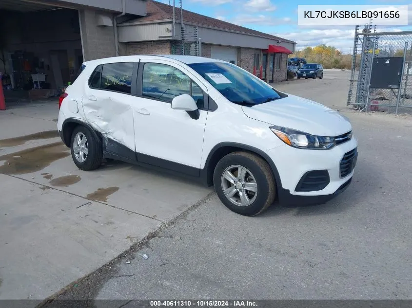 2020 Chevrolet Trax Fwd Ls VIN: KL7CJKSB6LB091656 Lot: 40611310