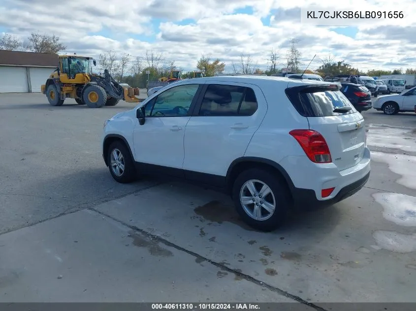 2020 Chevrolet Trax Fwd Ls VIN: KL7CJKSB6LB091656 Lot: 40611310