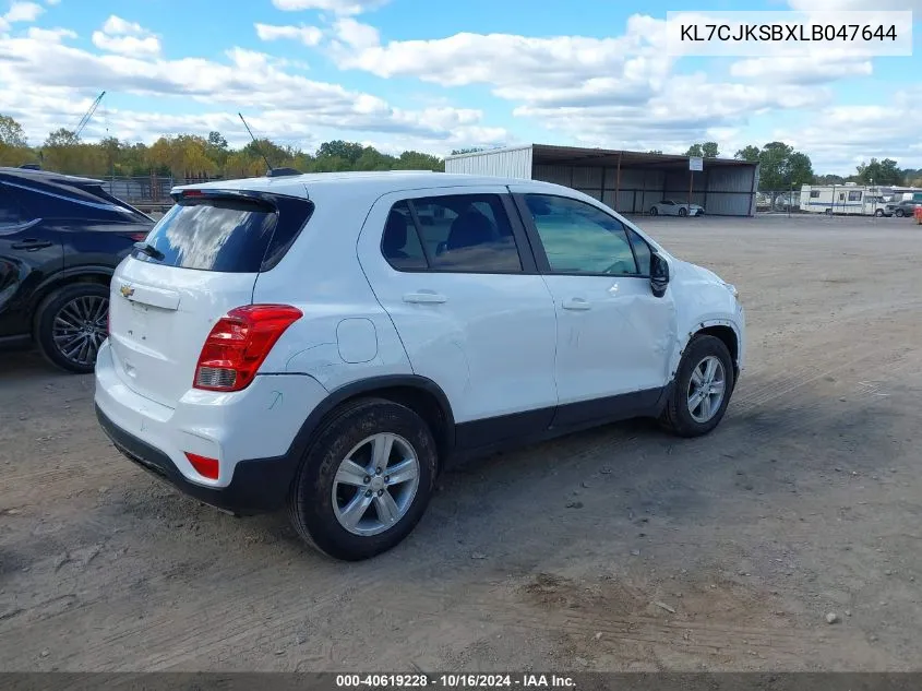 2020 Chevrolet Trax Fwd Ls VIN: KL7CJKSBXLB047644 Lot: 40619228