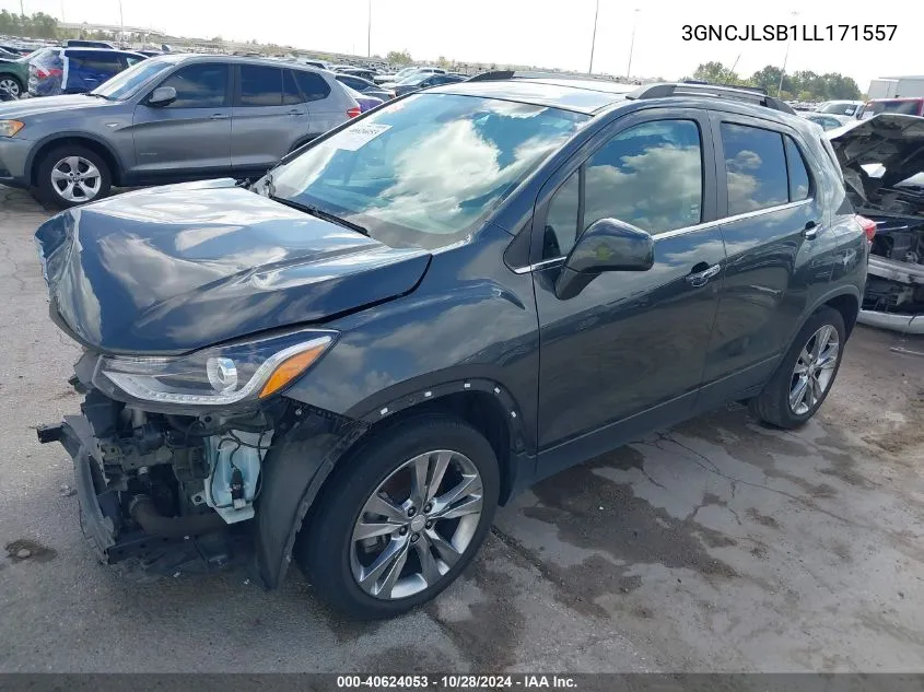 2020 Chevrolet Trax 1Lt VIN: 3GNCJLSB1LL171557 Lot: 40624053