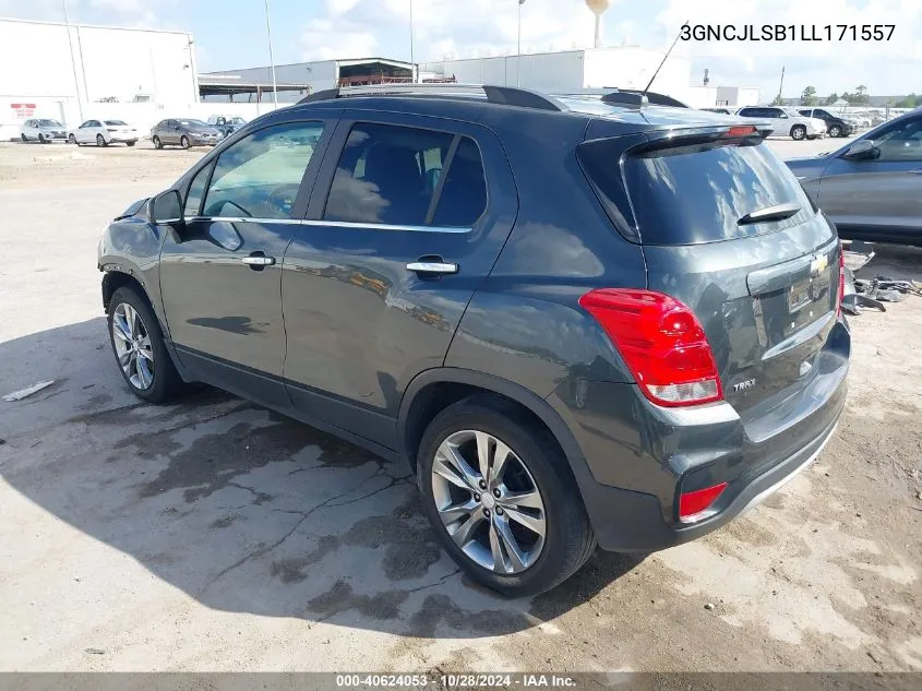 2020 Chevrolet Trax 1Lt VIN: 3GNCJLSB1LL171557 Lot: 40624053