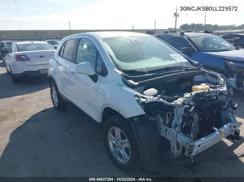 2020 Chevrolet Trax Fwd Ls VIN: 3GNCJKSB0LL229572 Lot: 40637294