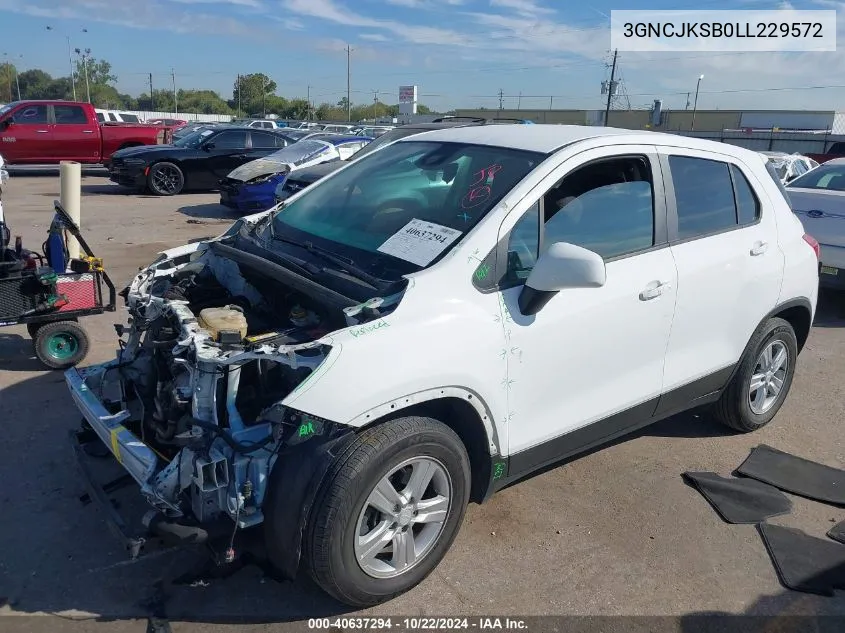 2020 Chevrolet Trax Fwd Ls VIN: 3GNCJKSB0LL229572 Lot: 40637294