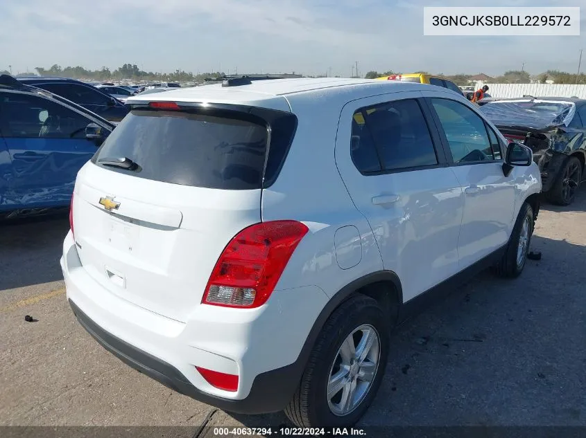 2020 Chevrolet Trax Fwd Ls VIN: 3GNCJKSB0LL229572 Lot: 40637294