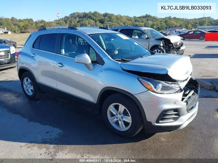 2020 Chevrolet Trax Fwd Lt VIN: KL7CJLSB9LB033093 Lot: 40645511