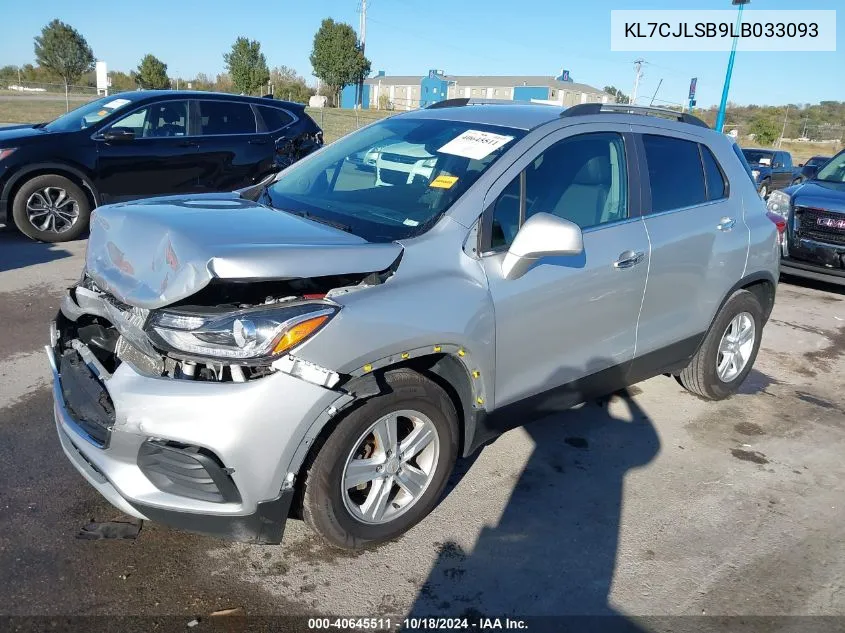 2020 Chevrolet Trax Fwd Lt VIN: KL7CJLSB9LB033093 Lot: 40645511