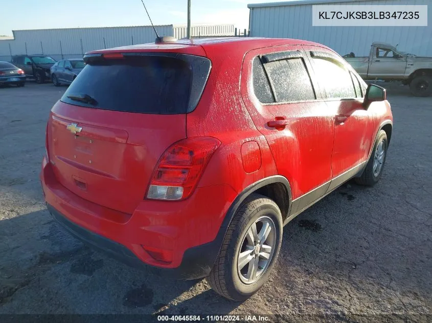 2020 Chevrolet Trax Fwd Ls VIN: KL7CJKSB3LB347235 Lot: 40645584