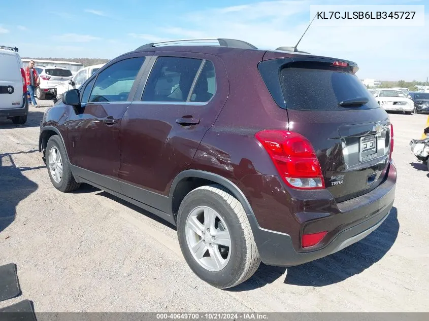 2020 Chevrolet Trax 1Lt VIN: KL7CJLSB6LB345727 Lot: 40649700