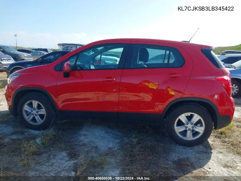 2020 Chevrolet Trax Fwd Ls VIN: KL7CJKSB3LB345422 Lot: 40650039