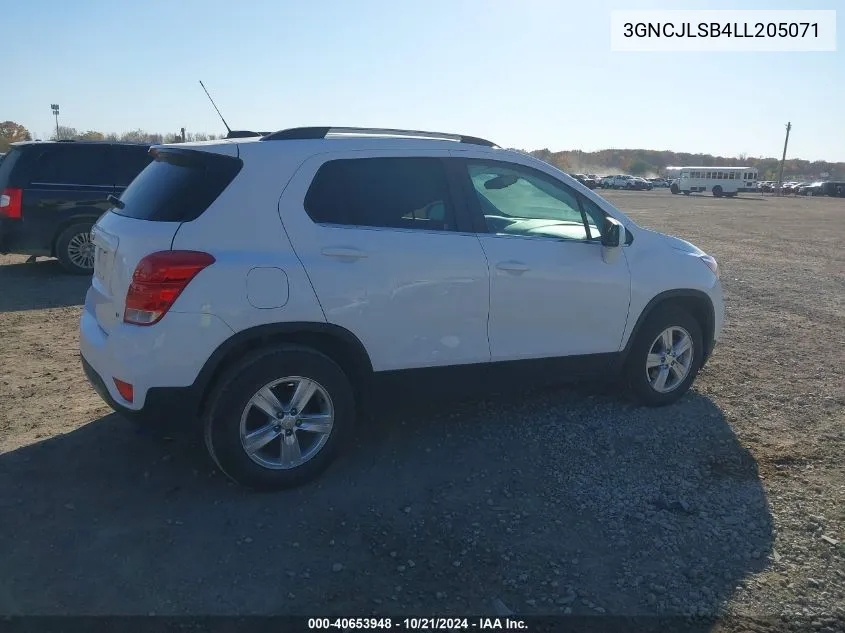 2020 Chevrolet Trax Fwd Lt VIN: 3GNCJLSB4LL205071 Lot: 40653948