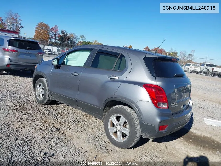 2020 Chevrolet Trax Awd Ls VIN: 3GNCJNSB4LL248918 Lot: 40659785