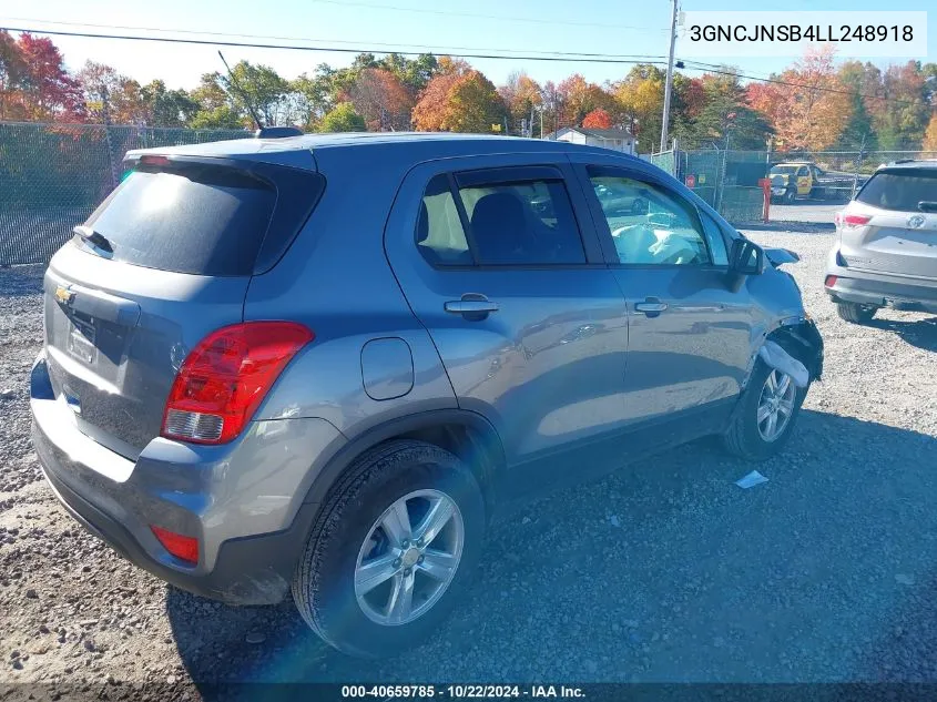 2020 Chevrolet Trax Awd Ls VIN: 3GNCJNSB4LL248918 Lot: 40659785