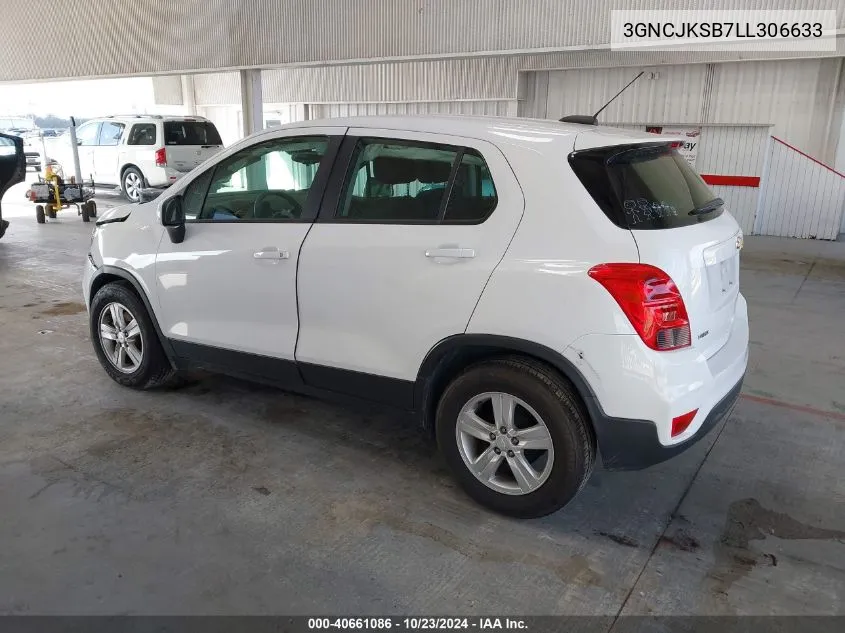 2020 Chevrolet Trax Fwd Ls VIN: 3GNCJKSB7LL306633 Lot: 40661086