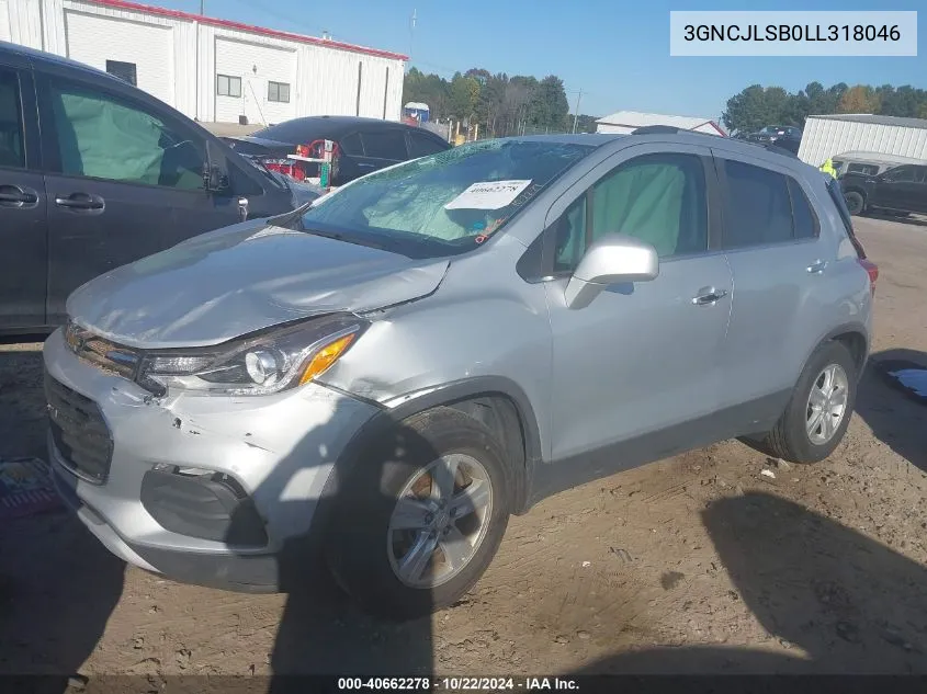 2020 Chevrolet Trax Fwd Lt VIN: 3GNCJLSB0LL318046 Lot: 40662278