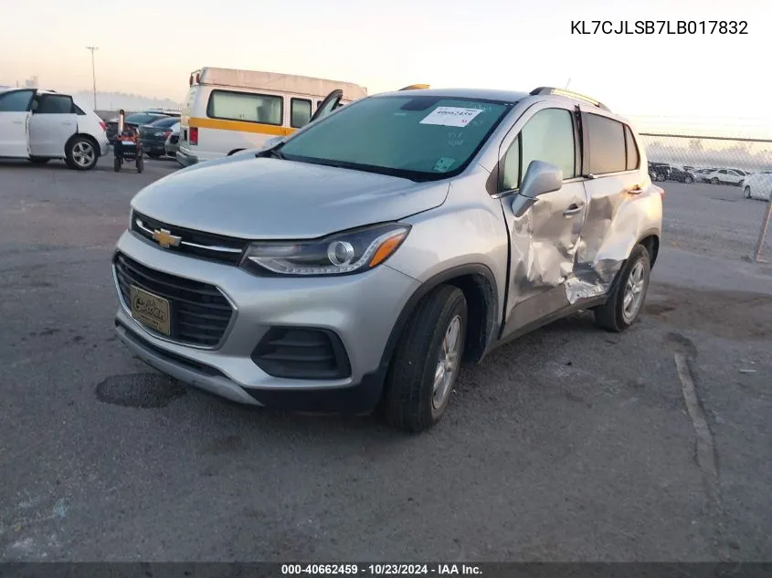 2020 Chevrolet Trax Fwd Lt VIN: KL7CJLSB7LB017832 Lot: 40662459