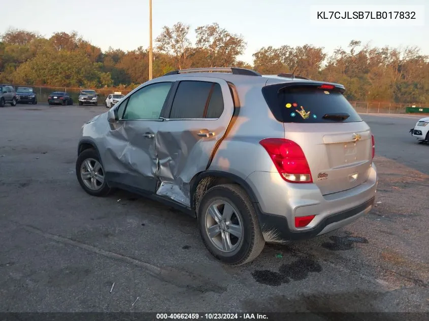 2020 Chevrolet Trax Fwd Lt VIN: KL7CJLSB7LB017832 Lot: 40662459