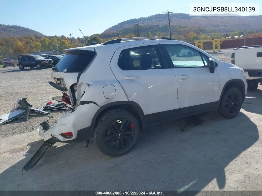 2020 Chevrolet Trax Awd Lt VIN: 3GNCJPSB8LL340139 Lot: 40662485