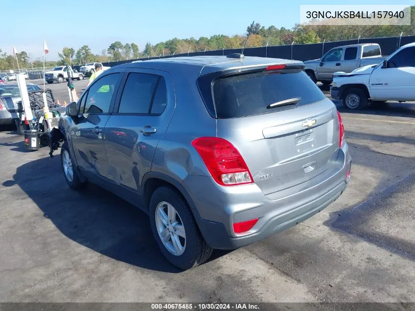 2020 Chevrolet Trax Fwd Ls VIN: 3GNCJKSB4LL157940 Lot: 40675485