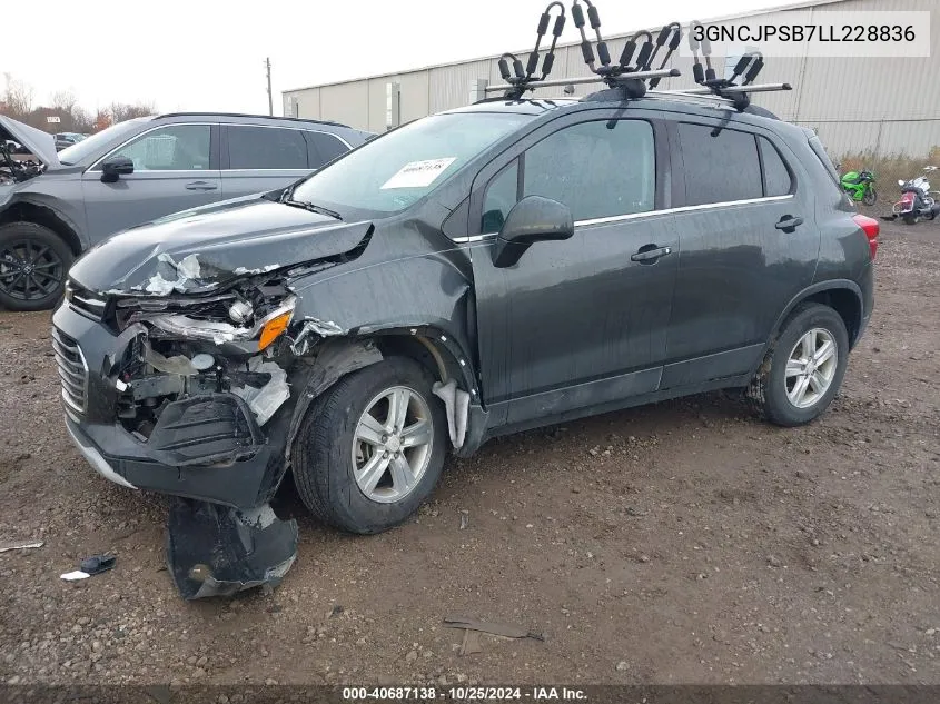 2020 Chevrolet Trax Awd Lt VIN: 3GNCJPSB7LL228836 Lot: 40687138