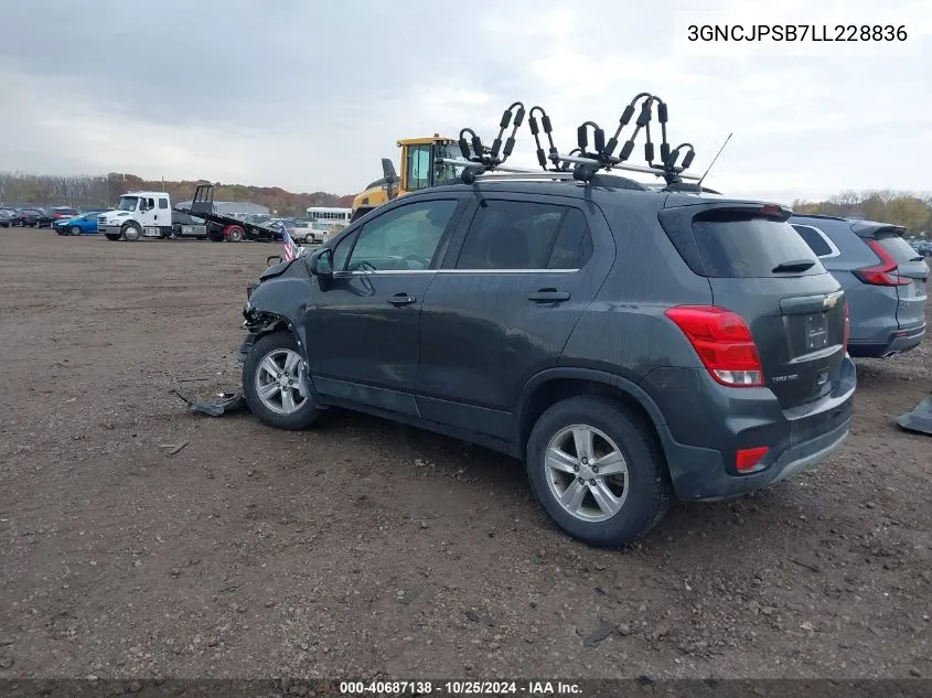 2020 Chevrolet Trax Awd Lt VIN: 3GNCJPSB7LL228836 Lot: 40687138