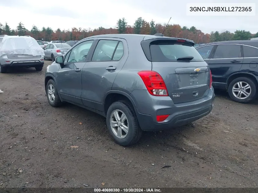 2020 Chevrolet Trax Awd Ls VIN: 3GNCJNSBXLL272365 Lot: 40698380