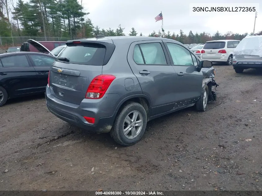 2020 Chevrolet Trax Awd Ls VIN: 3GNCJNSBXLL272365 Lot: 40698380