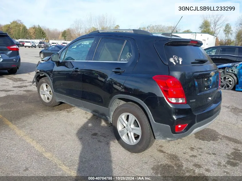 2020 Chevrolet Trax Fwd Lt VIN: 3GNCJLSB9LL233299 Lot: 40704755