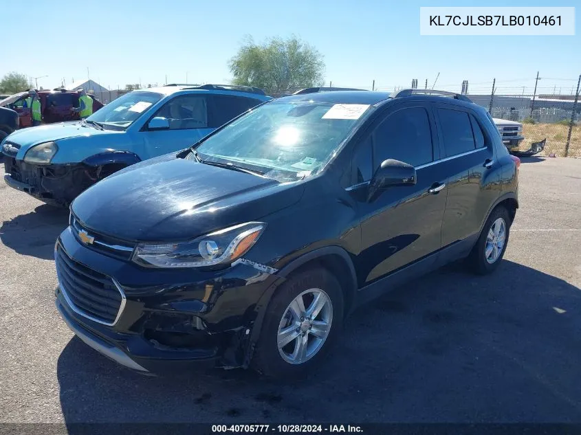 2020 Chevrolet Trax Fwd Lt VIN: KL7CJLSB7LB010461 Lot: 40705777