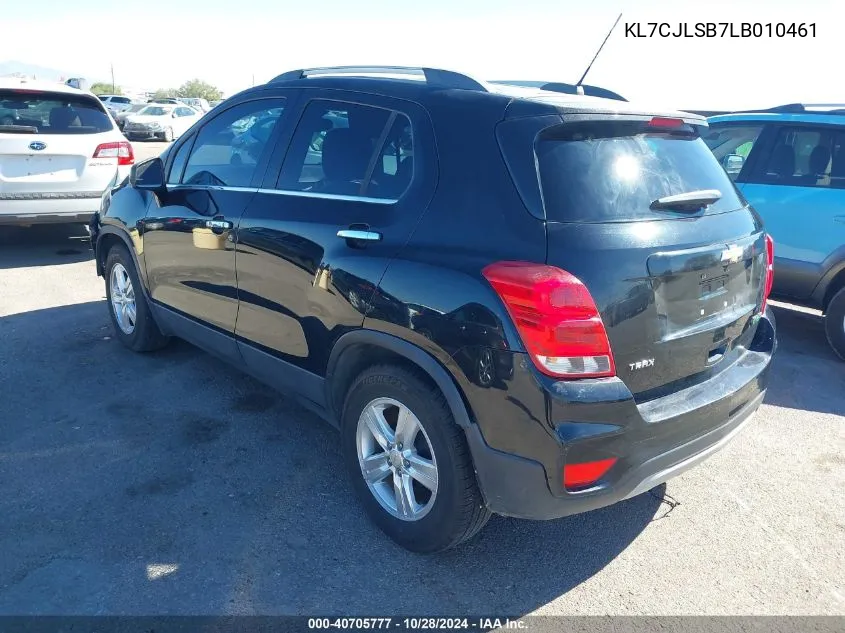 2020 Chevrolet Trax Fwd Lt VIN: KL7CJLSB7LB010461 Lot: 40705777